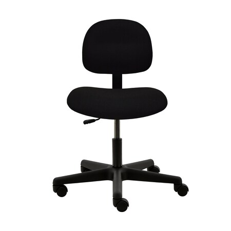 Industrial Seating Inc. Series 10, Fabric Chair, Desk Height 17" W - 22" H, No Arms Included, Black PL12-F-BLACK-351